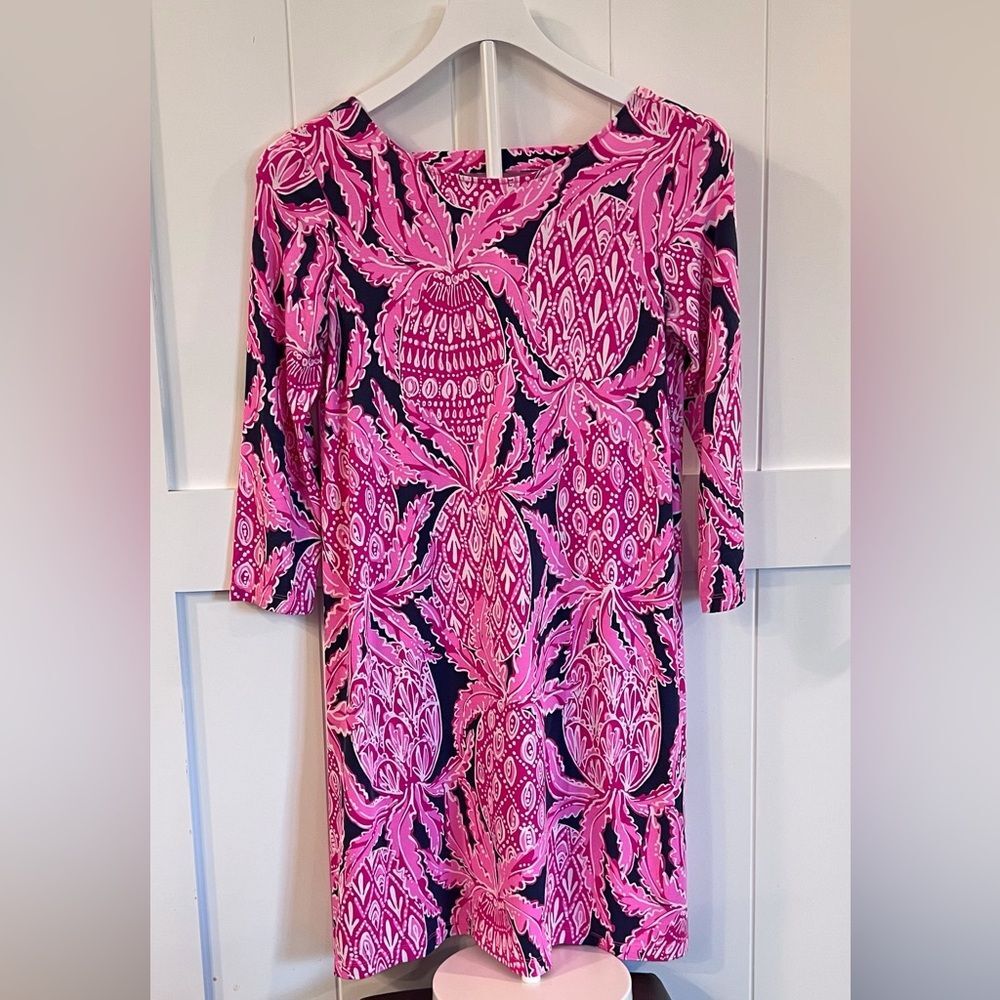 Lilly Pulitzer Ophelia Swing Dress Coco Safari Navy Blue and Pink Size S